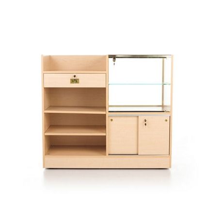 Cash wrap with Display case and storage