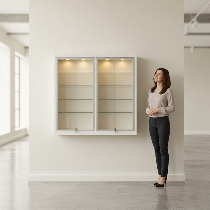 White wall mounted display case