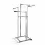 Satin Chrome 4 Way Clothes Rack with 22" Straight Blade Style Arms