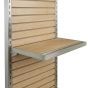 Optional add-on shelf with hangrail. Locking screw bracket,