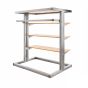 Alta Clothing Display Gondola with Adjustable Height Shelves and Hangrail.