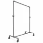Anthracite grey industrial garment rack featuring a height-adjustable hangrail and H-frame base.
