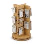 Compact rotating slatwall jewelry display stand for earrings necklaces and accessories.