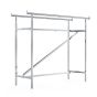 Chrome double rail clothing rack with Z-brace support, heavy-duty retail garment rack front view.