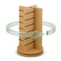 Rotating four sided jewelry display stand for boutique and gift shop counters.