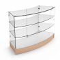 Curved Retail Display Case - Full Vision - Maple - Front View