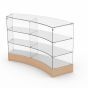 Curved Retail Display Case - Full Vision - Maple - Rear View