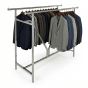 Double Bar Clothing Rack with V-Brace showcasing heavy-duty capacity with men's suit jackets on a chrome H-Rack.