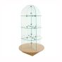 Revolving Glass Cube Tower - Maple Base