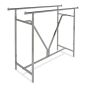 Commercial-grade Double Bar Clothing Rack featuring adjustable rails and sturdy V-brace construction in polished chrome.