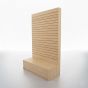 Maple wood slatwall retail display stand for customizable store fixtures