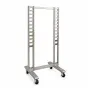 LA02 free-standing double ladder display rack base with heavy-duty locking casters