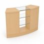 Curved Retail Counter with Showcase - Front View - Maple