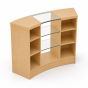 Curved Retail Counter with Showcase - Rear View - Maple