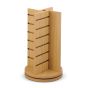 Rotating slatwall countertop jewelry display stand with four sides for retail accessories.