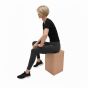 Lifelike Female Mannequin - Sitting Pose - Shown dressed in sports active wear .