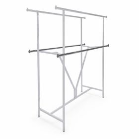 Add-on tier clothing rails for doubling hanging apparel capacity.