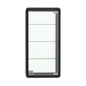 Black Aluminum Countertop Showcase, Front View