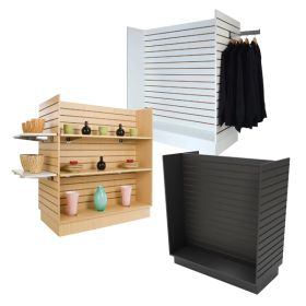 H Unit Slatwall Gondola Display Options - black, white or maple