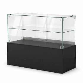 48-inch Frameless Half-Vision Glass Display Counter for retail stores and boutiques.