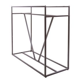 Double rail clothing rack in statuary bronze finish from the Willow Collection, featuring two adjustable 60-inch hang bars.