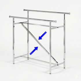Reinforcement brace for garment racks to increase weight capacity.