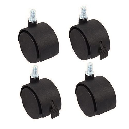 2" Casters Black Hood, 1" Stem