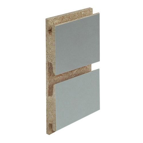 Slatwall Panel 4ft x 4ft - Gray - 2 Half Groove Edges - Close Up
