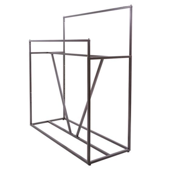 Demonstration of the WC2331 adjustable double bar rack showing height settings from 45 to 72 inches.