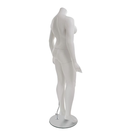 Female Headless Plus Size Mannequin – Glossy White, Durable Display (TMK-NANCYBW3S)